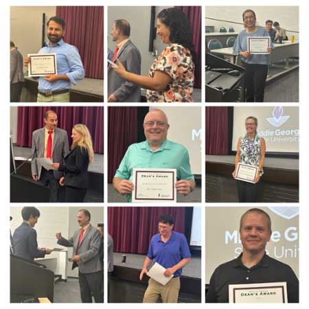 Collage of School of Computing faculty and staff accepting awards.